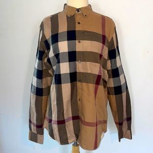 Burberry Poplin button down shirt, Check stretch L